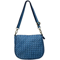 Velisia Woven Cow Leather Saddle Bag - Leather Italiano