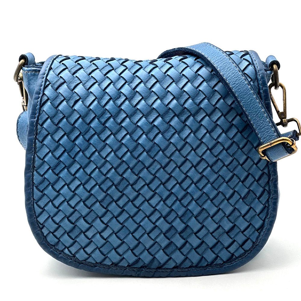 Velisia Woven Cow Leather Saddle Bag - Leather Italiano