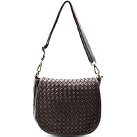 Velisia Woven Cow Leather Saddle Bag - Leather Italiano