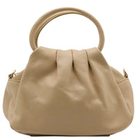 Velmora Italian Leather Handbag - Sculpted Top Handle Design - Leather Italiano