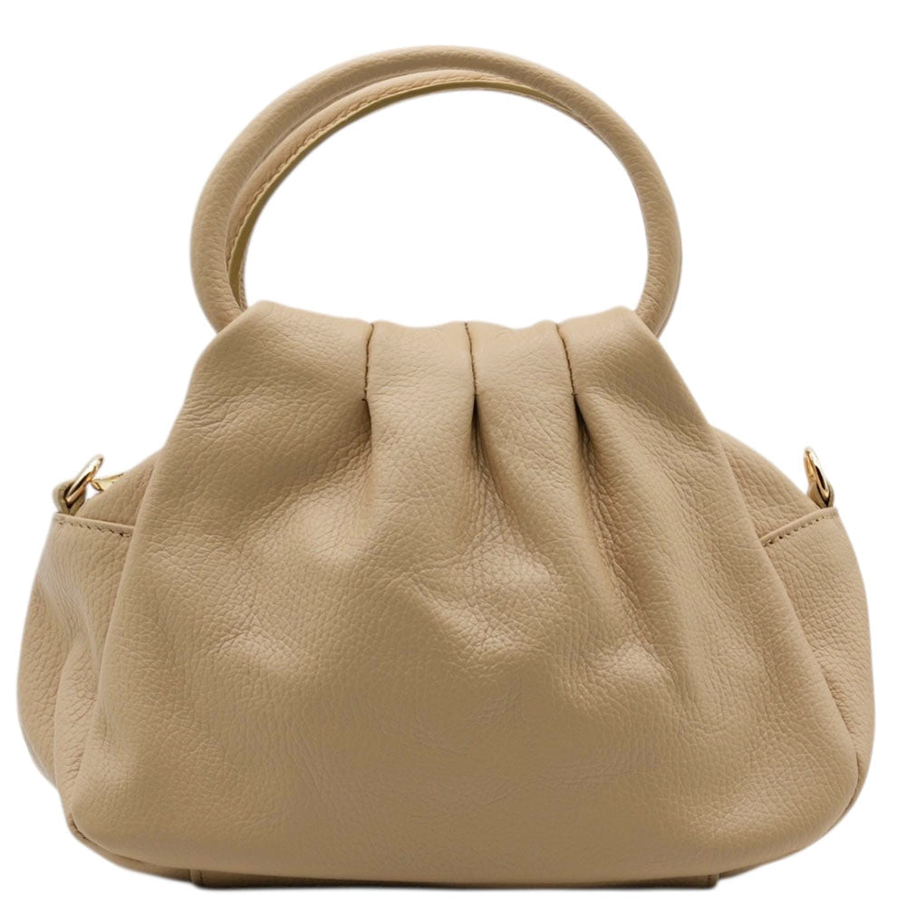 Velmora Italian Leather Handbag - Sculpted Top Handle Design - Leather Italiano