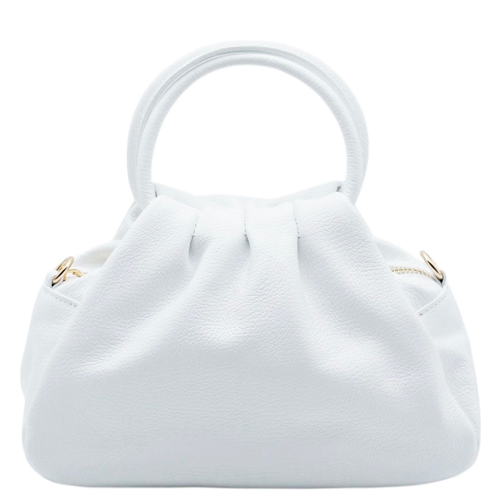 Velmora Italian Leather Handbag - Sculpted Top Handle Design - Leather Italiano