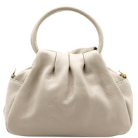 Velmora Italian Leather Handbag - Sculpted Top Handle Design - Leather Italiano