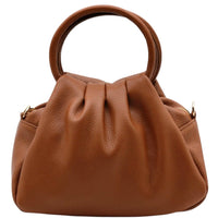 Velmora Italian Leather Handbag - Sculpted Top Handle Design - Leather Italiano