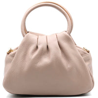Velmora Italian Leather Handbag - Sculpted Top Handle Design - Leather Italiano