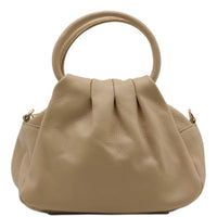 Velmora Italian Leather Handbag - Sculpted Top Handle Design - Leather Italiano