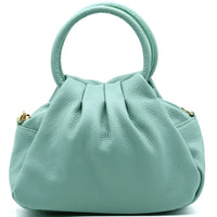 Velmora Italian Leather Handbag - Sculpted Top Handle Design - Leather Italiano