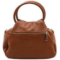 Velmora Italian Leather Handbag - Sculpted Top Handle Design - Leather Italiano