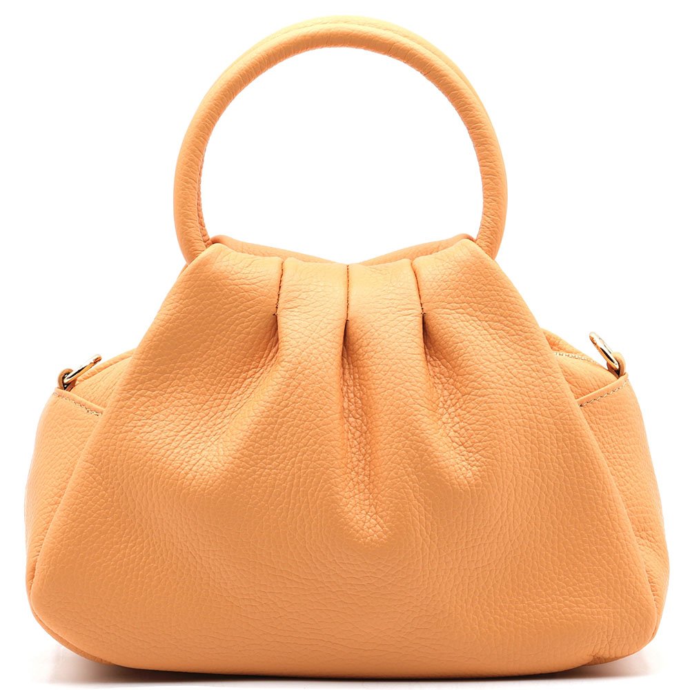 Velmora Italian Leather Handbag - Sculpted Top Handle Design - Leather Italiano