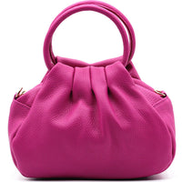 Velmora Italian Leather Handbag - Sculpted Top Handle Design - Leather Italiano