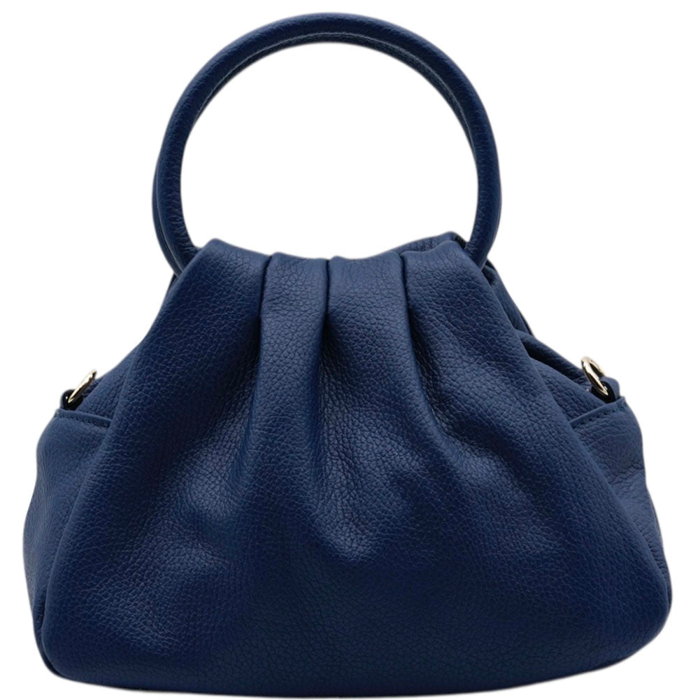 Velmora Italian Leather Handbag - Sculpted Top Handle Design - Leather Italiano