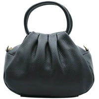 Velmora Italian Leather Handbag - Sculpted Top Handle Design - Leather Italiano