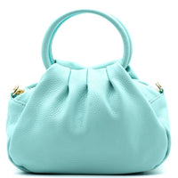 Velmora Italian Leather Handbag - Sculpted Top Handle Design - Leather Italiano