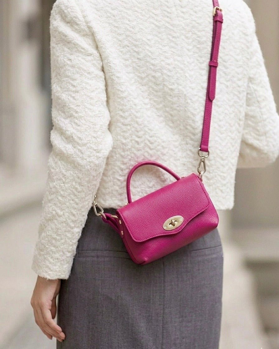 Venezia Cow Leather Top Handle Crossbody Bag - Leather Italiano