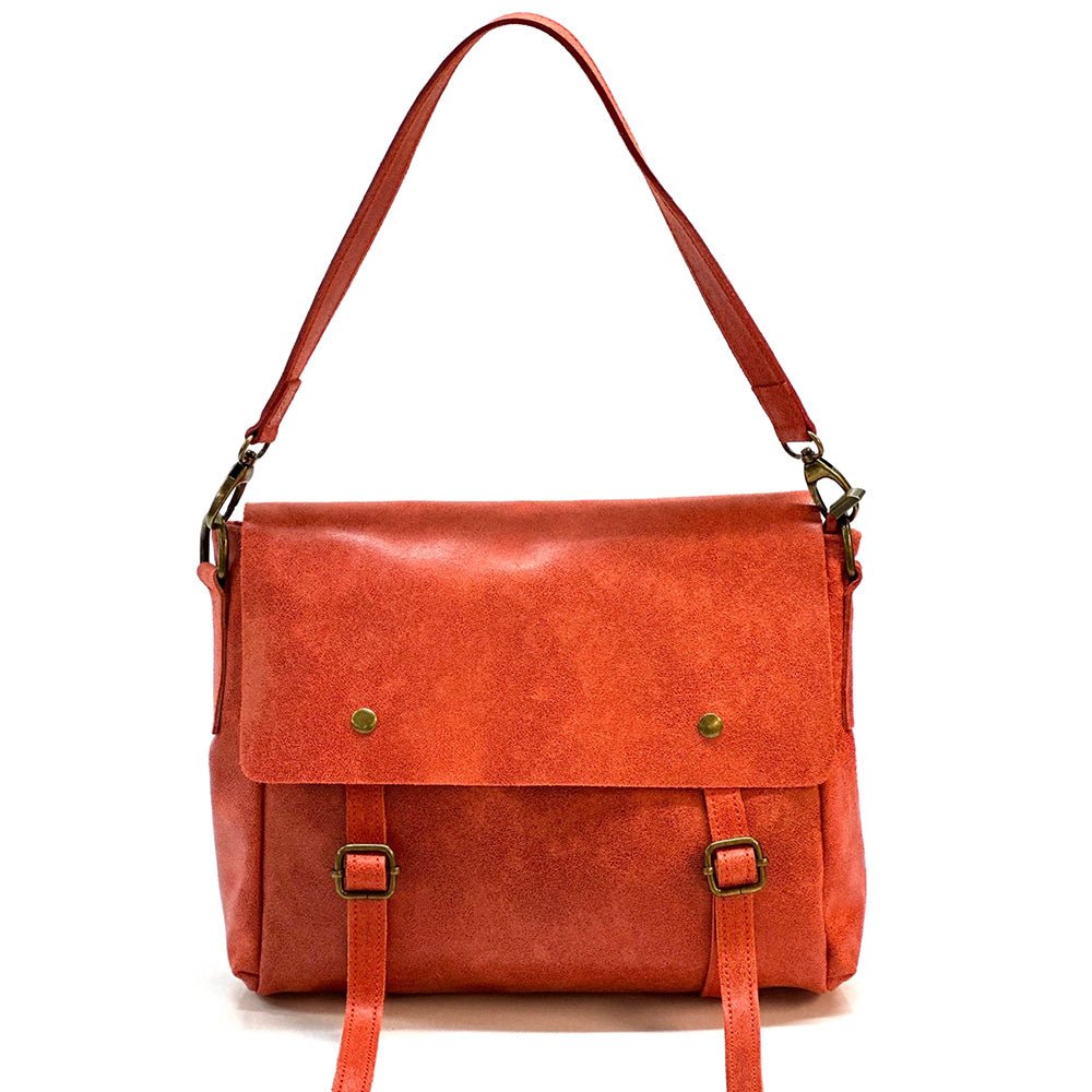 Violetta Italian Suede Messenger Bag – Crossbody & Shoulder Style (Handmade in Florence) - Leather Italiano