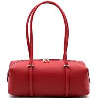 Virelia Italian Cow Leather Cylindrical Shoulder Bag - Leather Italiano