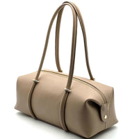 Virelia Italian Cow Leather Cylindrical Shoulder Bag - Leather Italiano