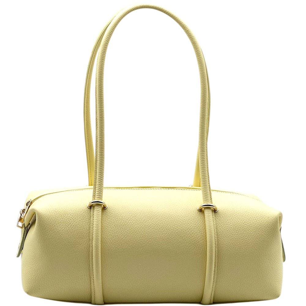 Virelia Italian Cow Leather Cylindrical Shoulder Bag - Leather Italiano
