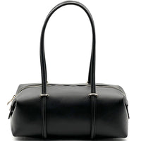 Virelia Italian Cow Leather Cylindrical Shoulder Bag - Leather Italiano