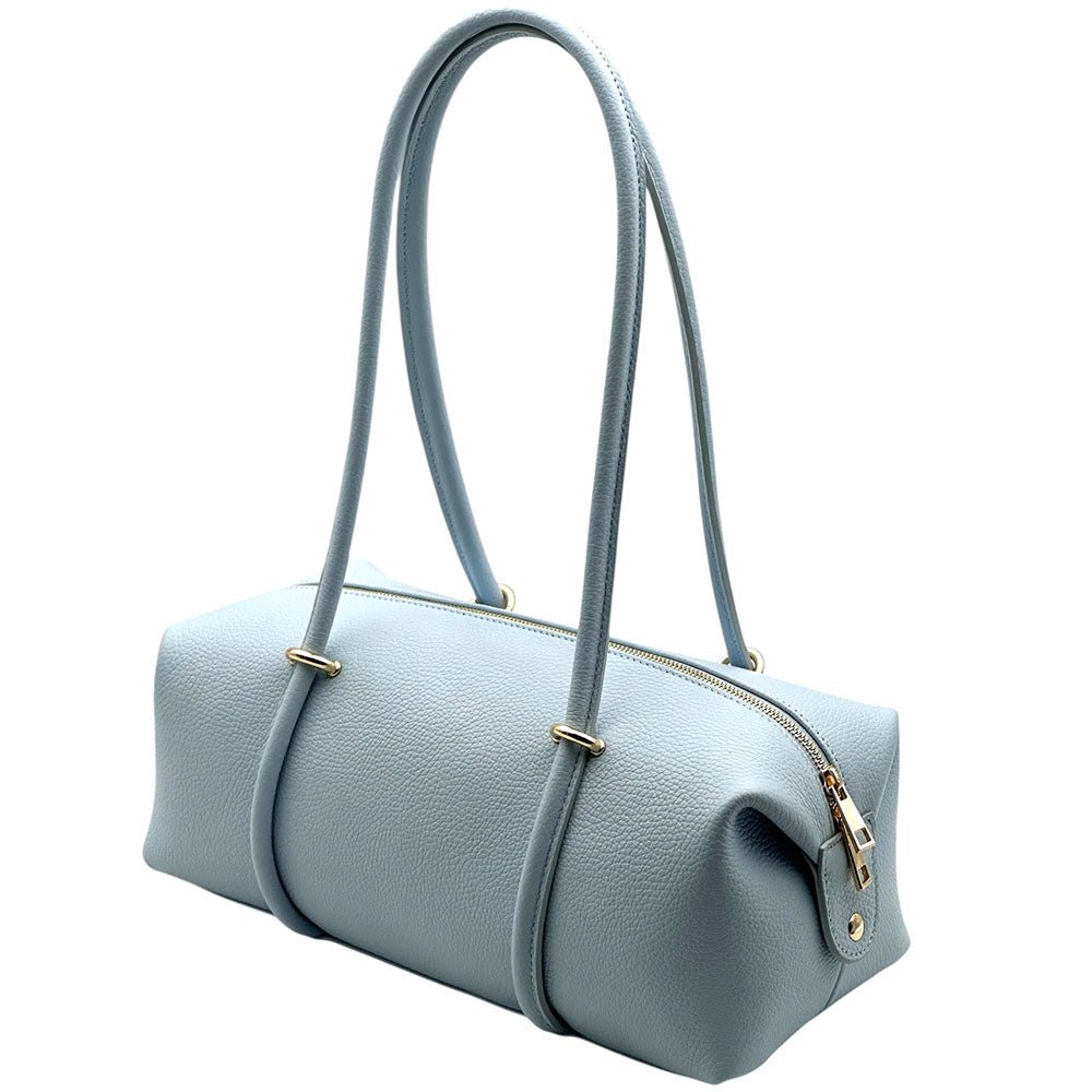 Virelia Italian Cow Leather Cylindrical Shoulder Bag - Leather Italiano