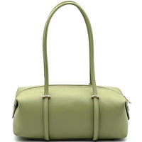 Virelia Italian Cow Leather Cylindrical Shoulder Bag - Leather Italiano