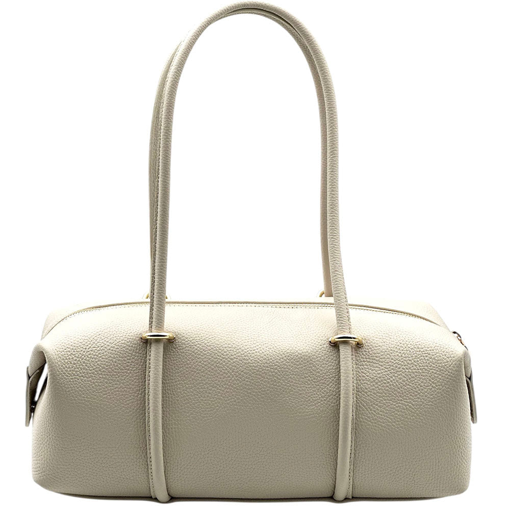 Virelia Italian Cow Leather Cylindrical Shoulder Bag - Leather Italiano