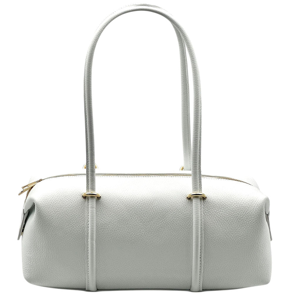 Virelia Italian Cow Leather Cylindrical Shoulder Bag - Leather Italiano
