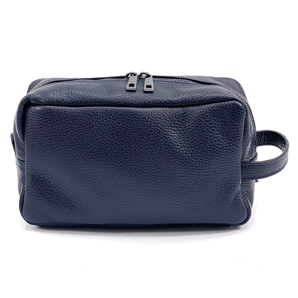 Lorenzo Pochette in Vacchetta leather in blue