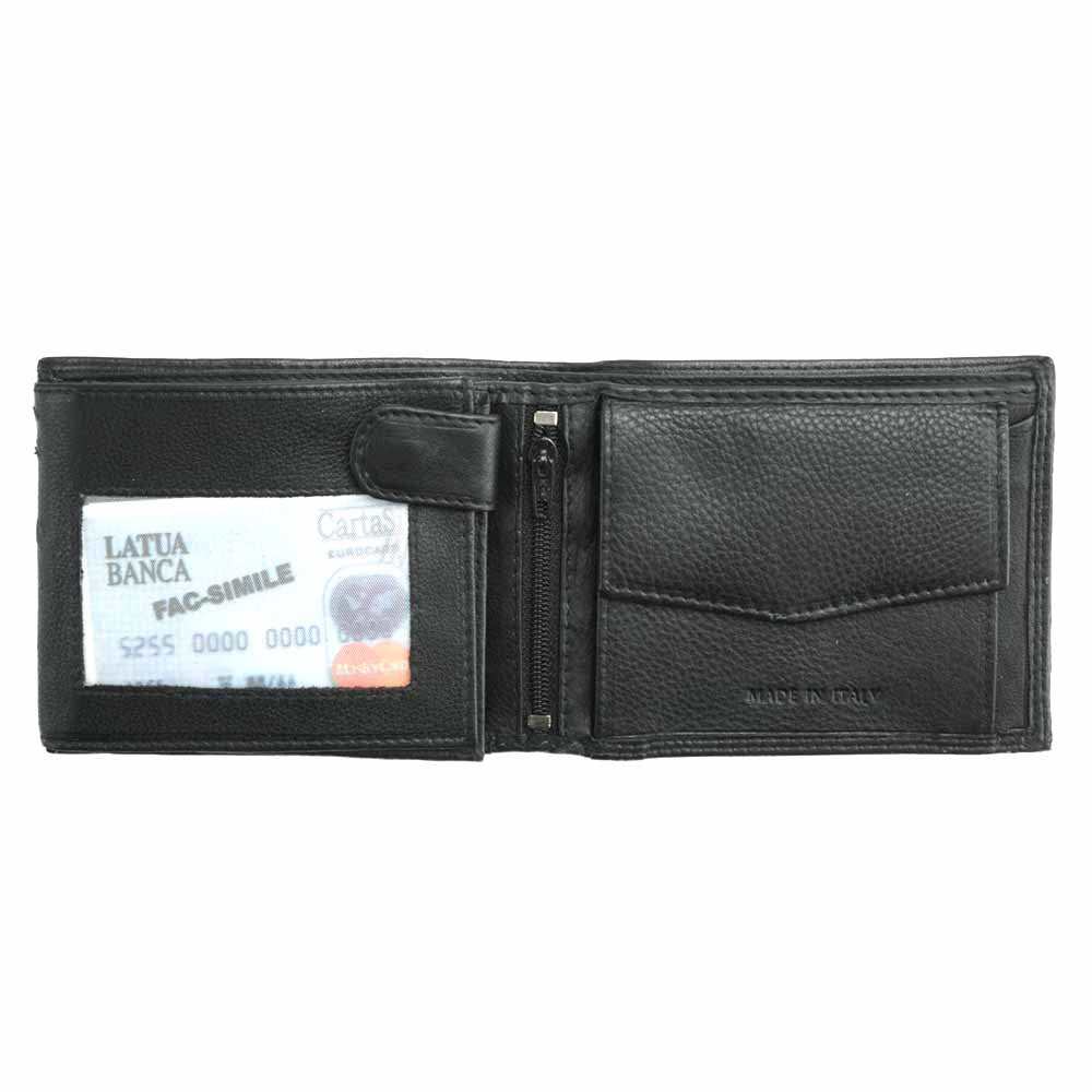 Leslie Men's Black Leather Wallet