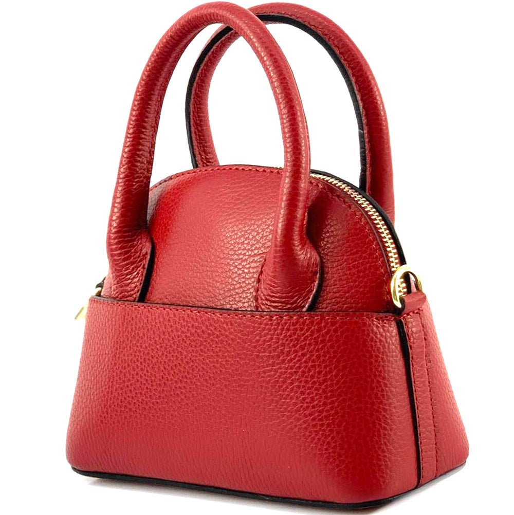 Florentine Leather Bowling Bag: Compact & Versatile - Leather Italiano