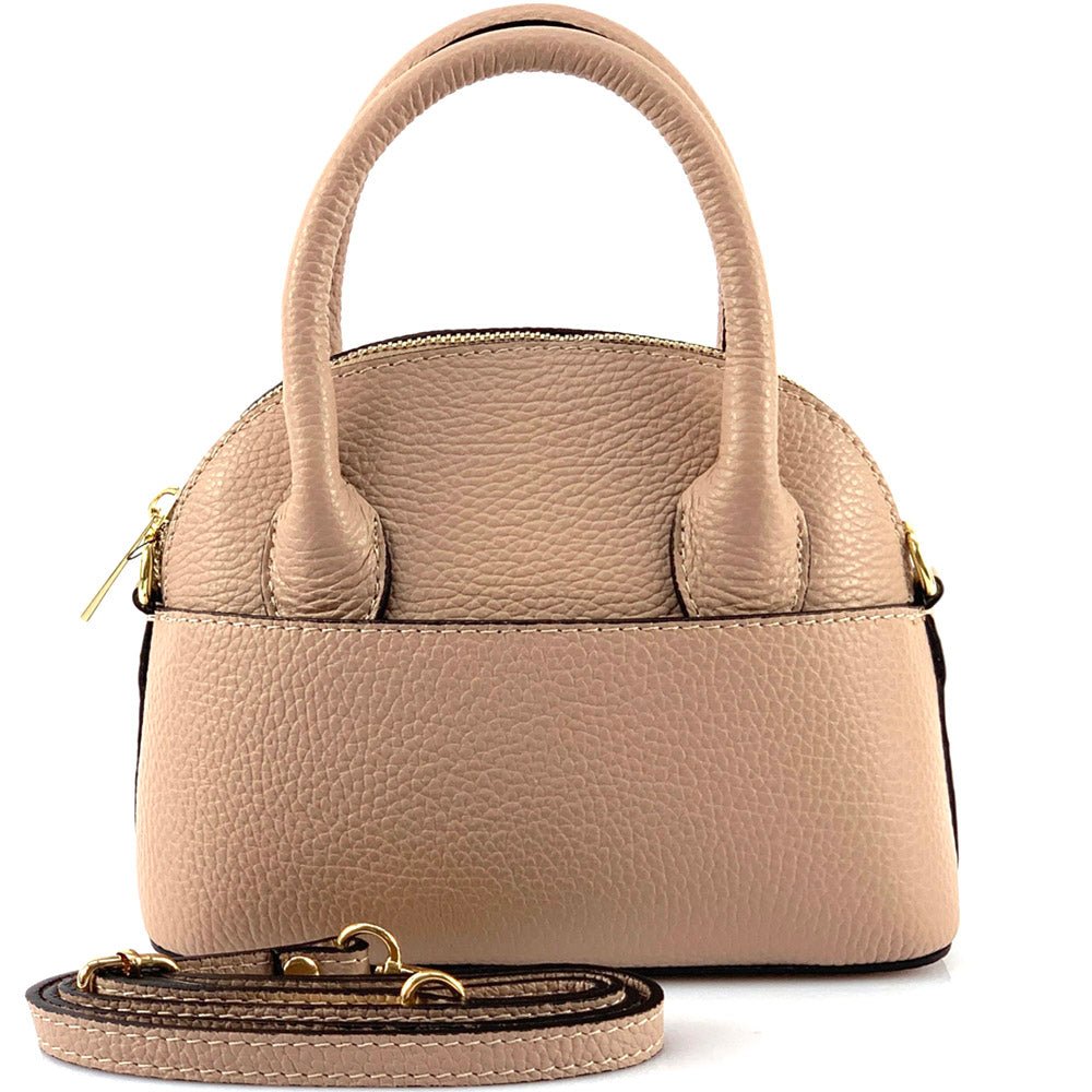 Florentine Leather Bowling Bag: Compact & Versatile - Leather Italiano
