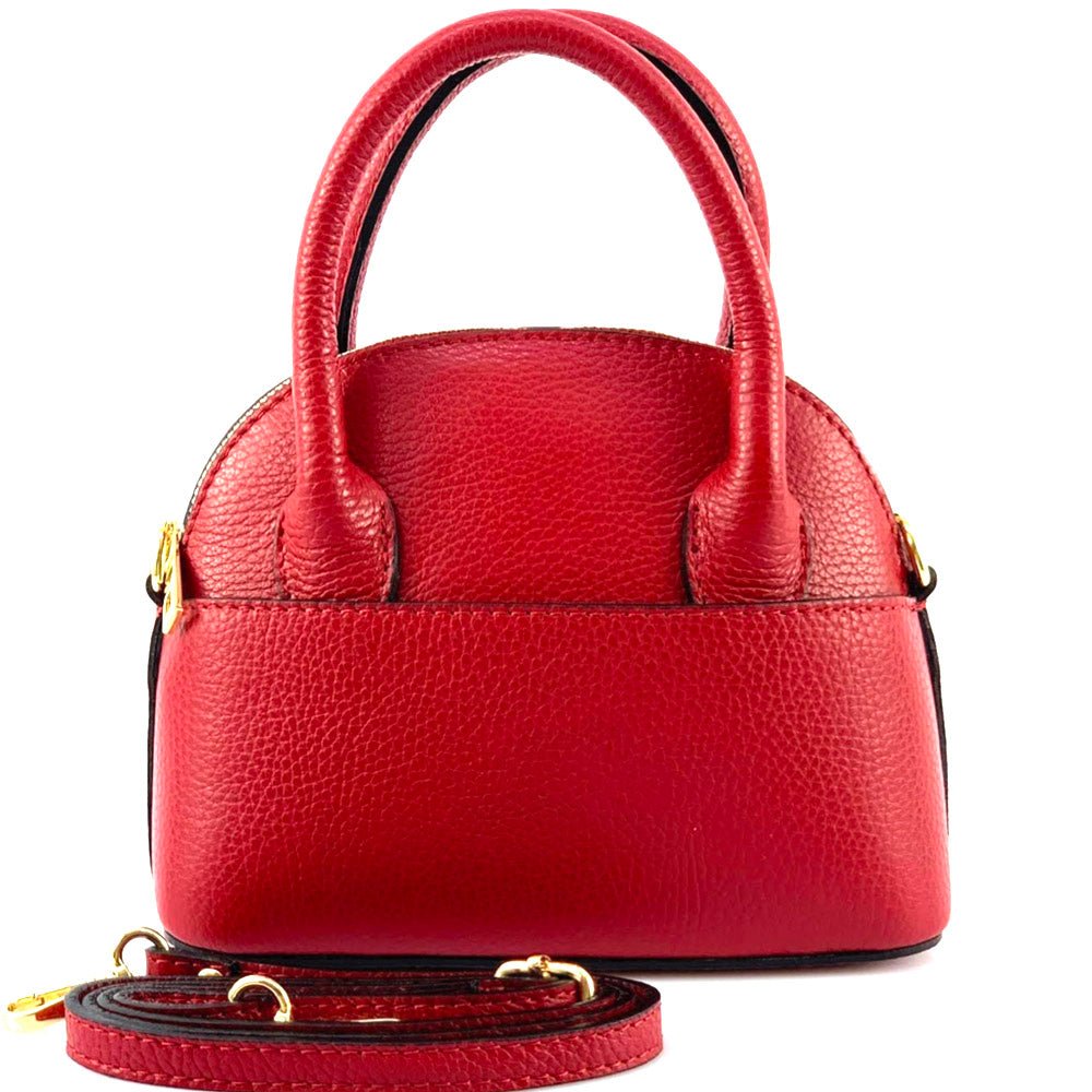 Florentine Leather Bowling Bag: Compact & Versatile - Leather Italiano