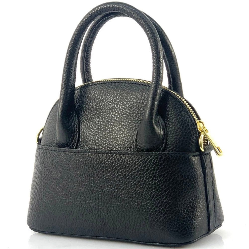 Florentine Leather Bowling Bag: Compact & Versatile - Leather Italiano
