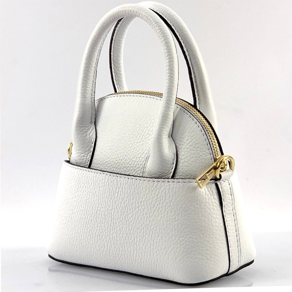 Florentine Leather Bowling Bag: Compact & Versatile - Leather Italiano