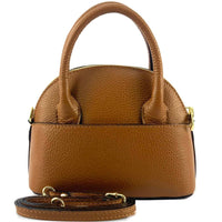 Florentine Leather Bowling Bag: Compact & Versatile - Leather Italiano