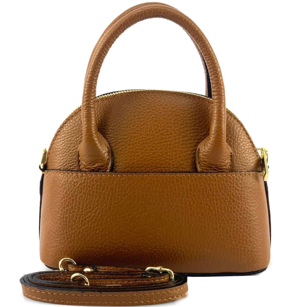 Florentine Leather Bowling Bag: Compact & Versatile - Leather Italiano