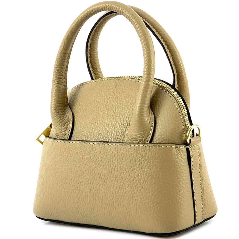 Florentine Leather Bowling Bag: Compact & Versatile - Leather Italiano