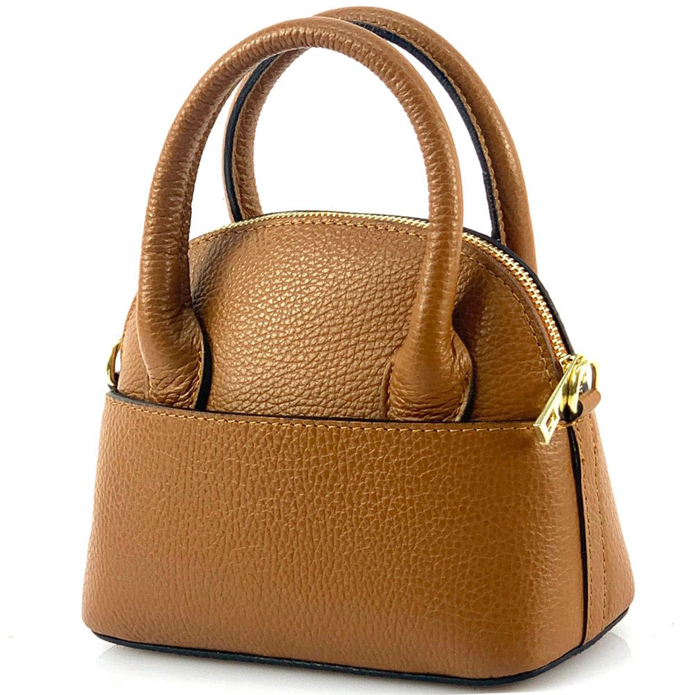 Florentine Leather Bowling Bag: Compact & Versatile - Leather Italiano