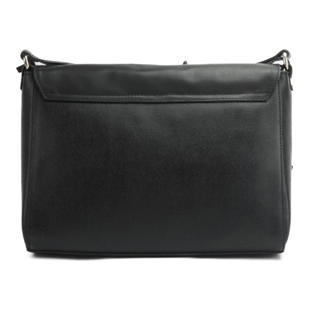 Gaspare Oversized Black Leather Clutch Bag - Leather Italiano