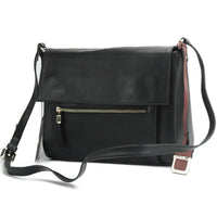 Gaspare Oversized Black Leather Clutch Bag - Leather Italiano