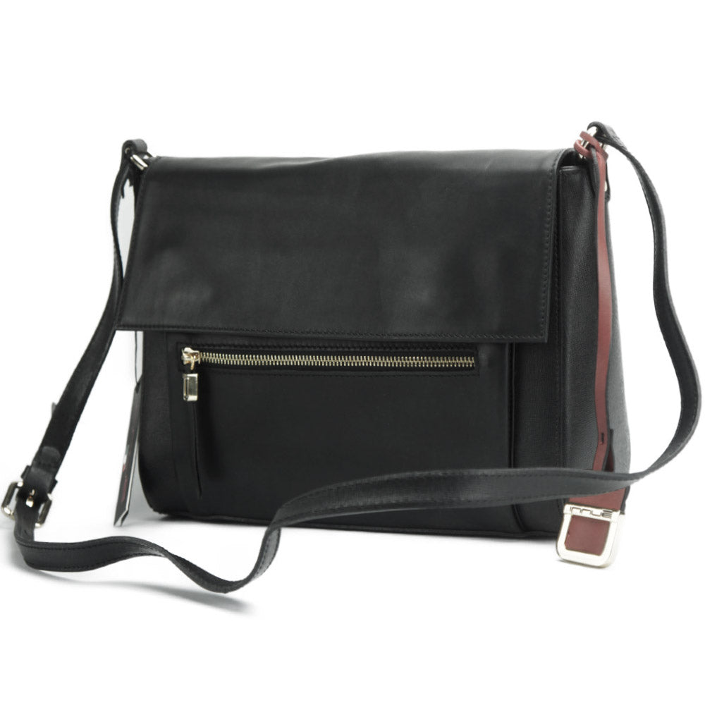Gaspare Oversized Black Leather Clutch Bag - Leather Italiano